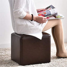 Mobili per la casa e Giardino Sgabello Square Makeup丨Pouf Singolo Imbottito in Ecopelle Poggiapiedi imbottito丨Panca Scarpa Change-36x36x33cm, Marrone Scuro Ottomani da Cucina