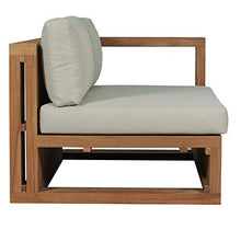 Teako Design Divano lounge Loppio laterale destro a 2 posti con cuscini in legno di teak, resistente alle intemperie, robusto divano da giardino