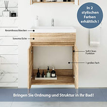 Planetmöbel Set di mobili da bagno, 64 cm, per bagno, WC (rovere Sonoma)