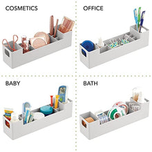 mDesign Set da 2 organizer portaoggetti con manici laterali – Cassetta pronto soccorso con 8 scomparti per creme, cerotti e medicinali – Scatola porta medicine ideale per il bagno – grigio chiaro