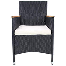 FAMIROSA Set da Pranzo da Giardino 7 pz in Polyrattan e Acacia Nero-3946