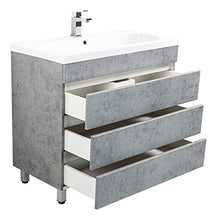 Mobile bagno a terra Talis 90 grigio cemento , 3 cassetti senza maniglie