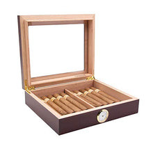 QINJLI di Alta qualità in Legno di Cedro Cigar Box, Grande Cigar Box Che può Contenere Circa 25 Cigars, Portable Desktop Cigar Box
