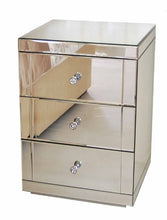 My-Furniture - Lucia - Comodino a Specchio in Vetro temprato e a 3 cassetti - Serie Chelsea