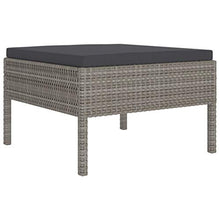 FAMIROSA Set Divani da Giardino 2 pz con Cuscini in Polyrattan Grigio-0208