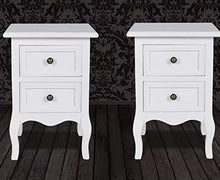 Hanper, comodino in legno, 2 pezzi, comodino moderno, comodino con due cassetti, per camera da letto, soggiorno, bagno, colore: bianco