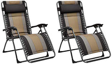 Amazon Basics - Sedia a sdraio Zero Gravity, imbottita, nero, set da 2