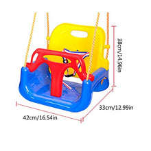Altalena per bambini 3 in 1 elastico pieghevole per bambini in PP ambientale, dondolo a dondolo sedia a dondolo per esterni (giallo + blu)