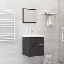 vidaXL Set Mobili da Bagno 2 pz Grigio in Truciolato