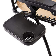 Amazon Basics - Sedie a sdraio Zero Gravity con tavolino, set da 2, marrone chiaro