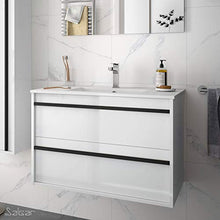 Attila - Lavabo con mobiletto, 80 x 54 x 45 cm, colore: Bianco lucido