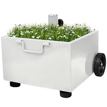 vidaXL Base Ombrellone per Fioriera Metallo Bianco con Ruote Supporto Parasole