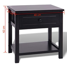 SKM Comodino in Legno Nero