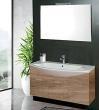 mazzoni Mobile da Bagno Sospeso 108cm Manhattan Noce Chiaro Frassinato