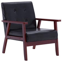 vidaXL Divano a 3 Posti Elegante retrò Stile Francese Relax Comodo Morbido Imbottito Sofa con Braccioli Arredo Casa Nera in Similpelle Telaio in Legno
