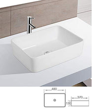 1 lavabo rettangolare in ceramica, 48 x 37 cm