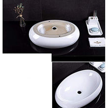 Feixunfan Lavabo Bagno Vasca Ovale Lavabo Casa Lavabo Semplice Bagno Ceramic Art per Il Ristorante Dell'hotel (Color : White, Size : 60x40x15cm)