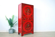 Yajutang - Cassettiera cinese in legno massiccio, colore: Rosso