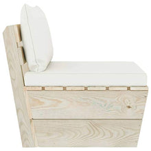 vidaXL Divano Centrale da Giardino su Pallet e Cuscini Legno di Abete