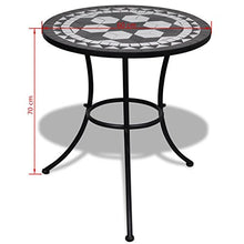 FAMIROSA Tavolo da Bistrot Nero e Bianco 60 cm a Mosaico