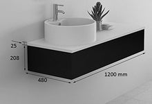 Jet-Line, Set di mobili da bagno con design Biel Zebra con lavandino in ceramica e sottolavabo con segnali push open