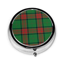 Maxwell - Mini portapillole in metallo rotondo per medicine, per borsa da tasca, borsa da viaggio, idea regalo, motivo: tartan