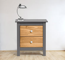 VS Venta-stock Comodino Bonnie 2 casseti, Colore Grigio, 46 X 35 X 49,5 cm