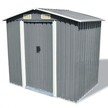 Festnight Capanno da giardino per Attrezzi in Metallo Grigio 204x132x186 cm