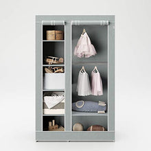 roba Armadio in Tessuto"Little Stars", 6 Scomparti, 175 x 110 x 45 cm, Grigio