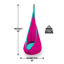 SAMAY Amaca per Bambini per Interni ed Esterni - Sedia a Dondolo con Cuscino - Kit Completo - per Cameretta e All'aperto - Rosa e Turchese