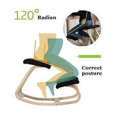 Ergonomica Sedia ergonomica Regolabile Inginocchiare Stool Spessi Cuscini PU Confortevole per Office Home Computer Balancing Body Shaping Dolore alla Schiena Desk,Nero