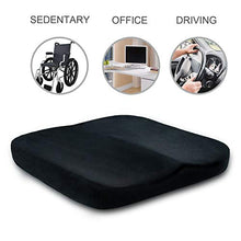 Greatangle Comodo Cuscino Piatto Cuscino Anca Anti emorroidi Memory Foam Home Office Sedia per Auto Cuscino per Sedile Panno di Taglio Nero
