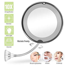 FHQCU Specchi Il Trucco Specchio LED 10X Specchio ingranditore con Luce LED Vanity Miroir Grossissant 360 Specchi Specchio cosmetico Camera Letto, Bagno