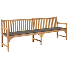 vidaXL Panca da Giardino con Cuscino Talpa 240 cm in Massello di Teak
