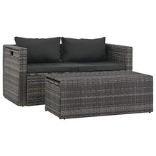 SKM Set Divani da Giardino 6 pz con Cuscini in Polyrattan Grigio (51.3kg)