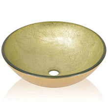 lavabo da bagno in vetro temperato dorato 42 x 14 cm