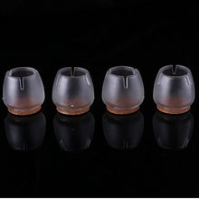 LilyJudy - Coprigambe in silicone per sedie e gambe rotonde da 25 a 29 mm (trasparente+marrone)