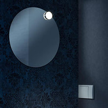 FACKELMANN - Set di mobili da bagno luminosi, 4 pezzi, Lino, WC a LED, lavabo da appendere, 45 cm e specchio rotondo da bagno