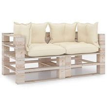 vidaXL Divano da Giardino Pallet 2 Posti con Cuscini in Legno di Pino