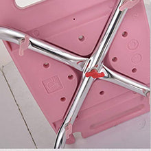 LXLAMP Sedile Doccia con Schienale Rosa con Braccioli, Sgabello Doccia Antiscivolo Regolabile in Altezza for Sedile Doccia for Robuste Gambe in Alluminio, Sedia da Doccia