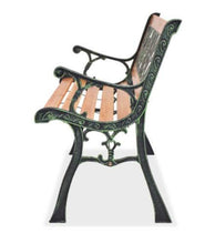 Panca da giardino in legno a 3 posti, con gambe in ghisa