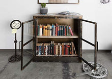 MASSIVMOEBEL24.DE Heavy Industry #247 Credenza in Legno di Mango e Ferro - Laccato Marrone - 90x40x90