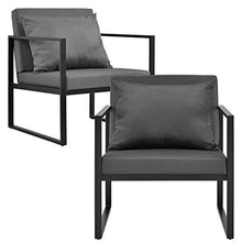 casa.pro] 2 x Poltrona da Giardino - 70 x 60 x 60 cm - Mobile da Giardino in Un Set di 2 - Grigio/Nero