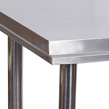 Wiltec Tavolo di Lavoro in Acciaio Inox con Bordo di Protezione 100 x 60 x 85 cm
