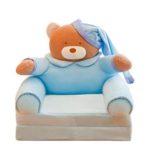 Giocattolo farcito Morbido Carino Peluches Peluche Poltrona Giocattolo Morbido Orso Panda Divano Sedia per Bambini Regali per Bambini,Blu,55cm*50cm*45cm