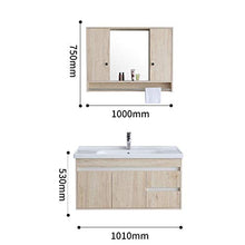 Set di Mobili da Bagno Mobile da Bagno a Muro Simple Balcone Balcone Integrato Cabinet per lavabo in Ceramica Set di Mobile da Bagno Cabinet Set con Specchio (Color : Brown, Size : 48x101x53cm)