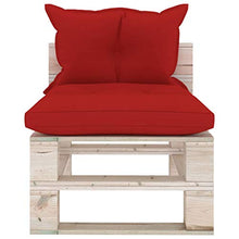 FAMIROSA Divano Centrale da Giardino Pallet con Cuscini in Legno di Pino-6077