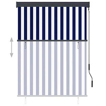 vidaXL - Tenda avvolgibile per esterni, 120 x 250 cm, blu e bianco