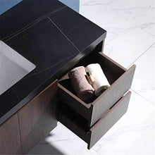 Set di Mobiletti Specchio e Lavabo Mobile da Bagno in Legno massello Combinato Semplice in Marmo Vanity Bagno Smart Specchio armadietto (Color : Brown, Size : 48x99x51.2cm)