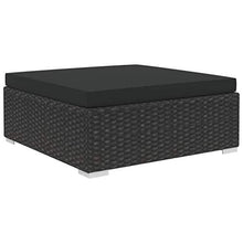 Festnight Set Divani da Giardino con Cuscini in Polyrattan, Set Mobili da Esterno Nero 10 pz
